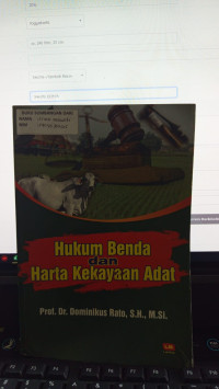 Hukum Benda Dan Harta Kekayaan Adat