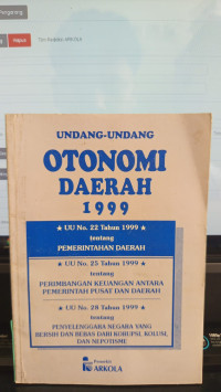 Undang-Undang Otonomi Daerah 1999